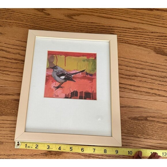 Bird Art Print In Beige Frame 12x10 Inches Bird Lovers Watchers Office Wall Art - Picture 5 of 6